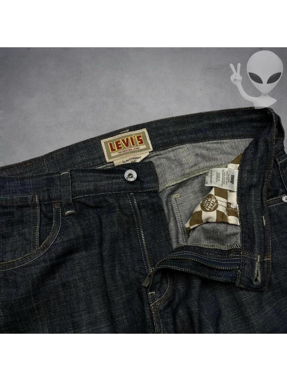 Levi's 514 Straight Jeans 36x34 Dark Wash Blue Vintage - Picture 2 of 7